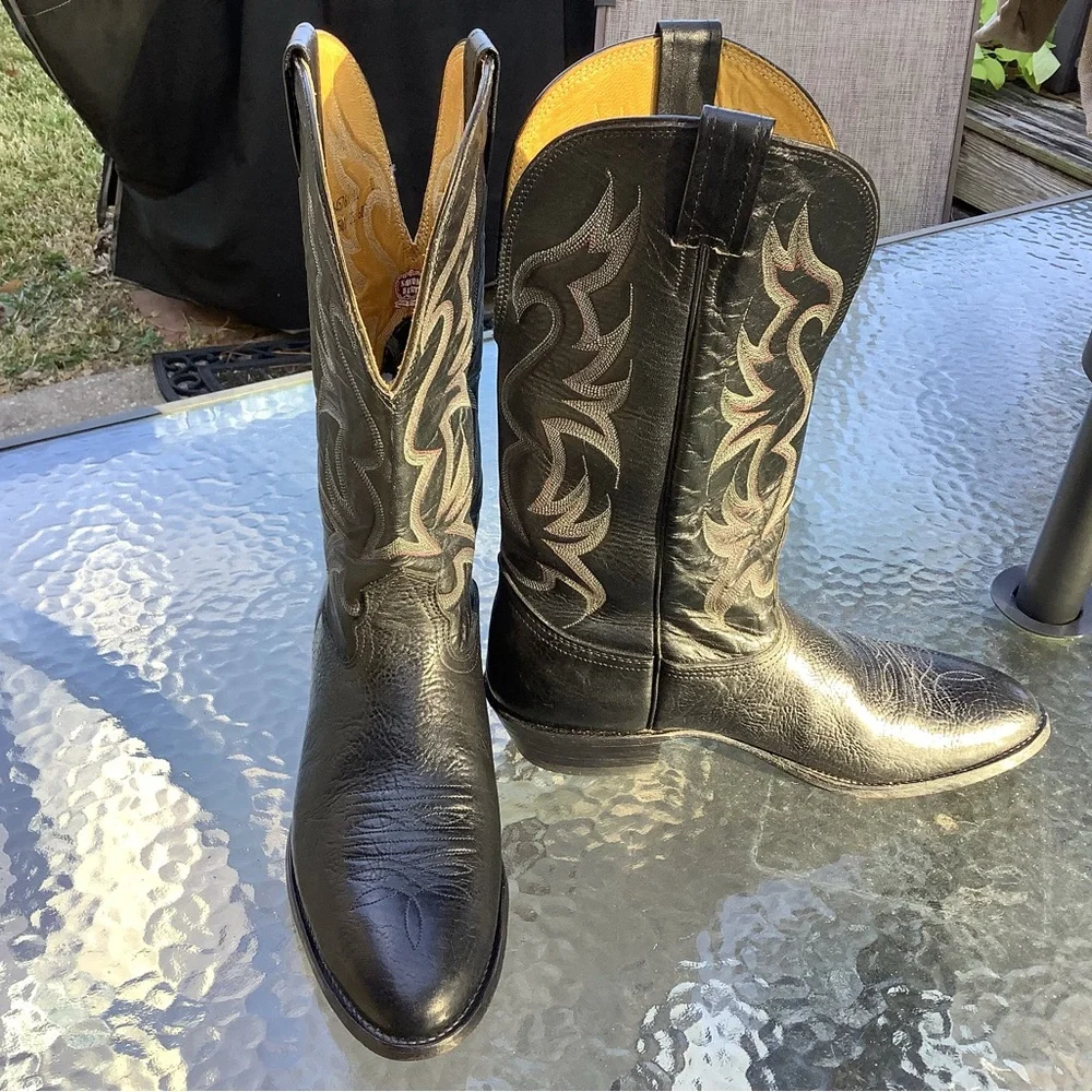 Nocona Black Leather Western Boots - Picture 2 of 4